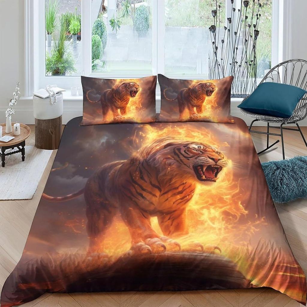 3D Tiger Rabbit Snake Pig Snail Unicorn Chick Fish Doona Duvet Quilt Cover Set