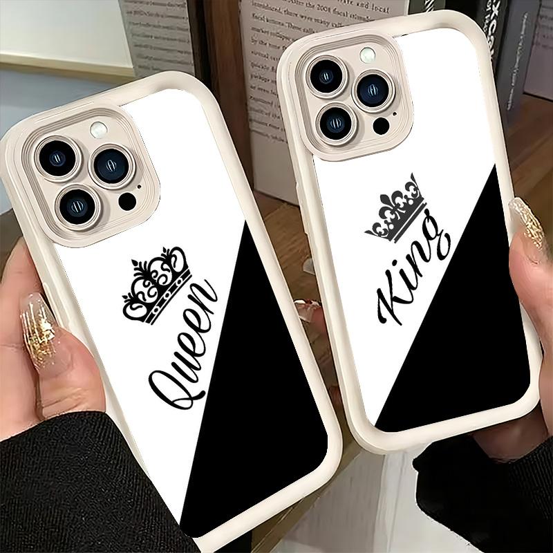 Phone Case for iPhone 17 Air 16E 15 16 Pro Max Queen King Couple Theme Cover 14 Plus 13 12 Mini Soft Shell Silicone Fundas