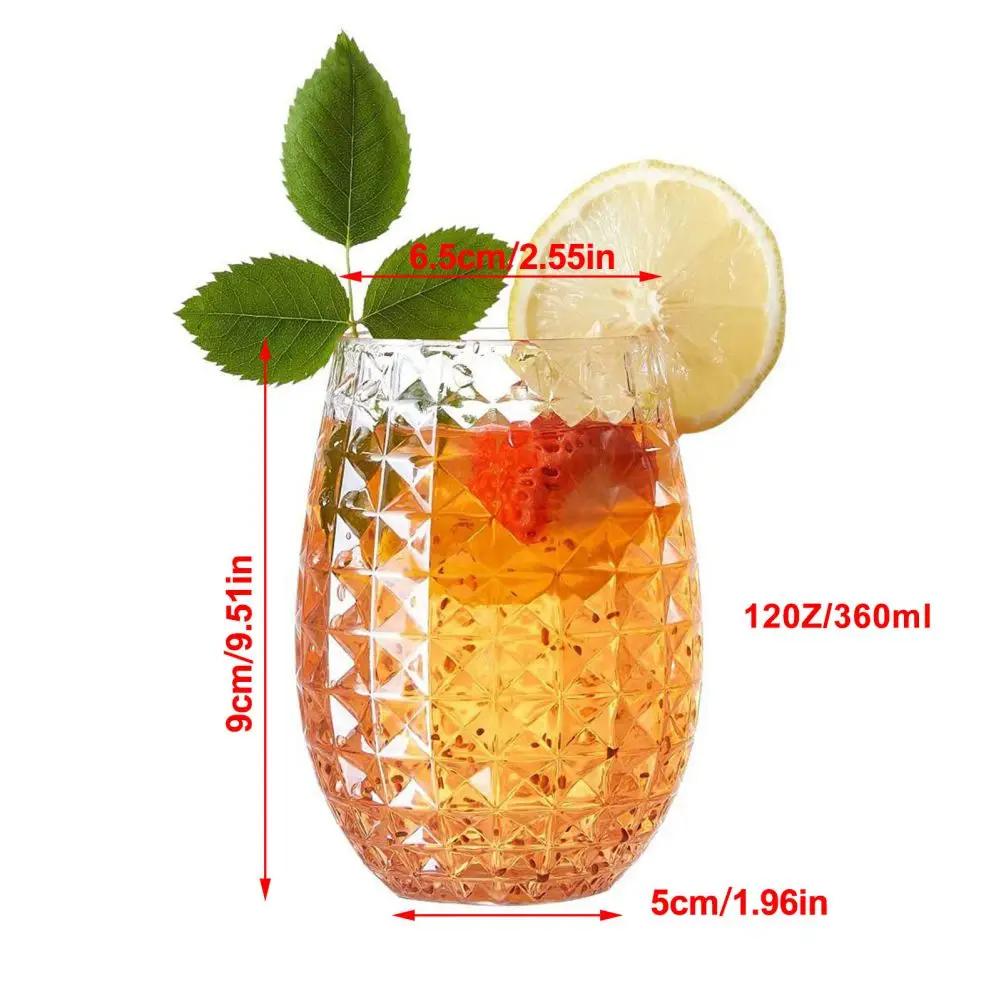 12oz Wine Glasses Whiskey Cocktail Juice Drinking Plastic Cups Unbreakable Reusable and Recyclable for Outdoor Pool Party Picnic