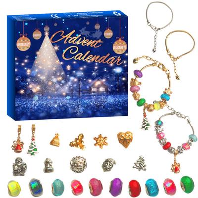 Christmas Advent Calendar DIY Charm Beads and 2 Bracelets 24 Days Countdown Calendar Christmas Gift