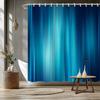 1pc Abstract Blue Teal Gradient Minimalist Shower Curtain, Polyester Fabric with Vertical Stripes, Machine Washable, Fashion The