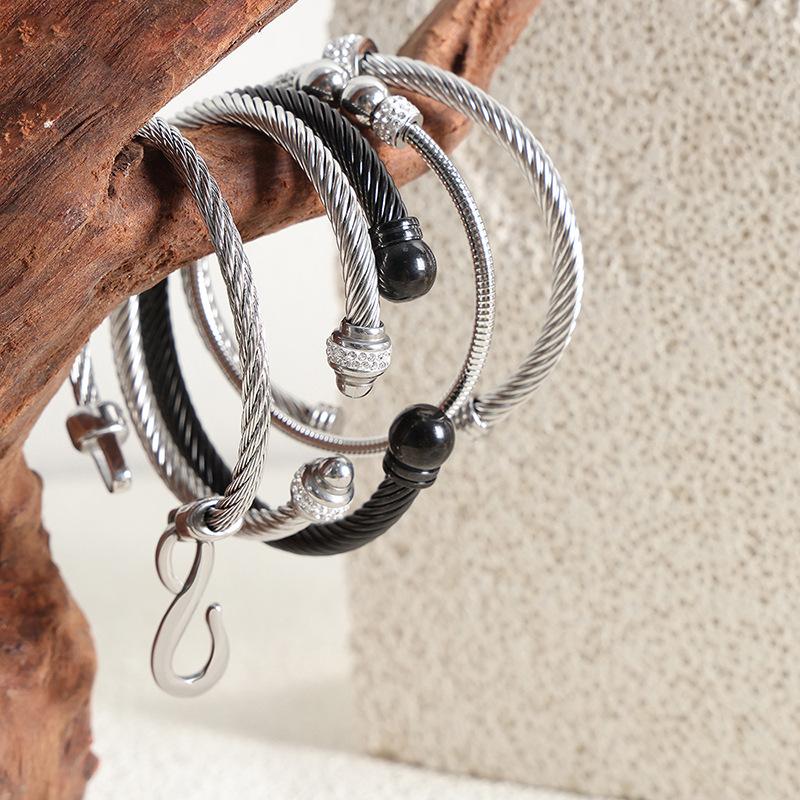 Simple Stainless Steel Bracelet Personality Ladies Couple Bracelet For Women Jewelry Gift CDN