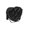 Coach Heart 14 Solid Color Chain Zipper Closure Striped Quilted Heart Shape Sheepskin and Cow Leather Shoulder Crossbody Bag Mini Women's Black