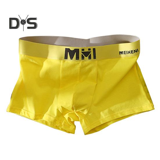 Men Boxer Underwear Mid-rise Elastic Waistband Letter Print Shorts Briefs U-Convex Breathable Panties Daily Wear