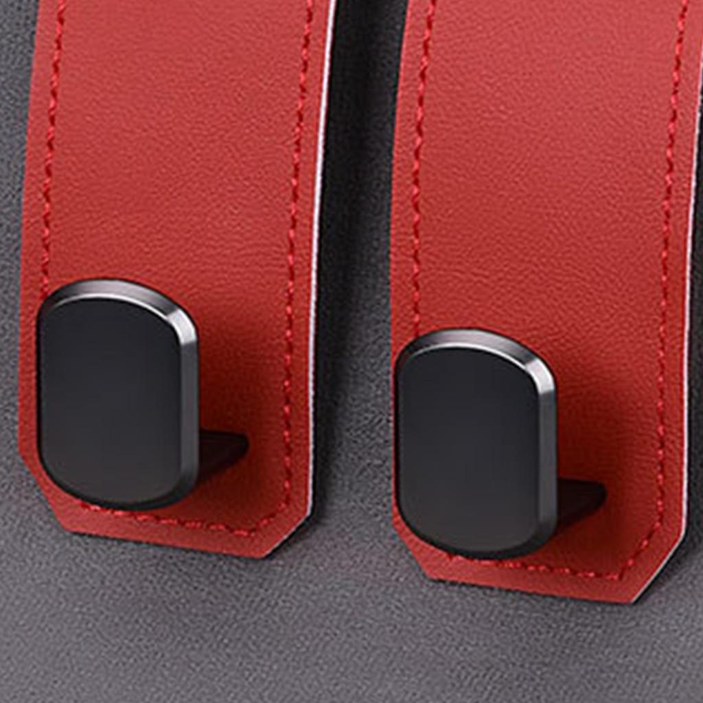 Car Seat Hooks Double-Head Leather Car Seat Hooks For Headrest Storage For Automotive Interior Truck Sedan SUV Bag Backpack