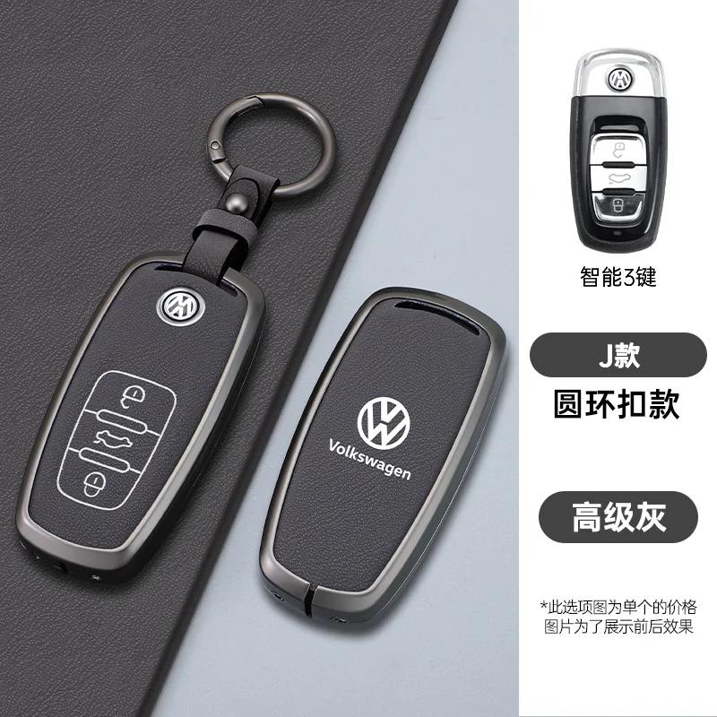 VW GTI GOLF 2026 Hot For VW VOLKSWAGEN Zinc Alloy Leather Car Key Case Cover Holder Shell Fob For VW Tiguan Touran Caddy Beetle 