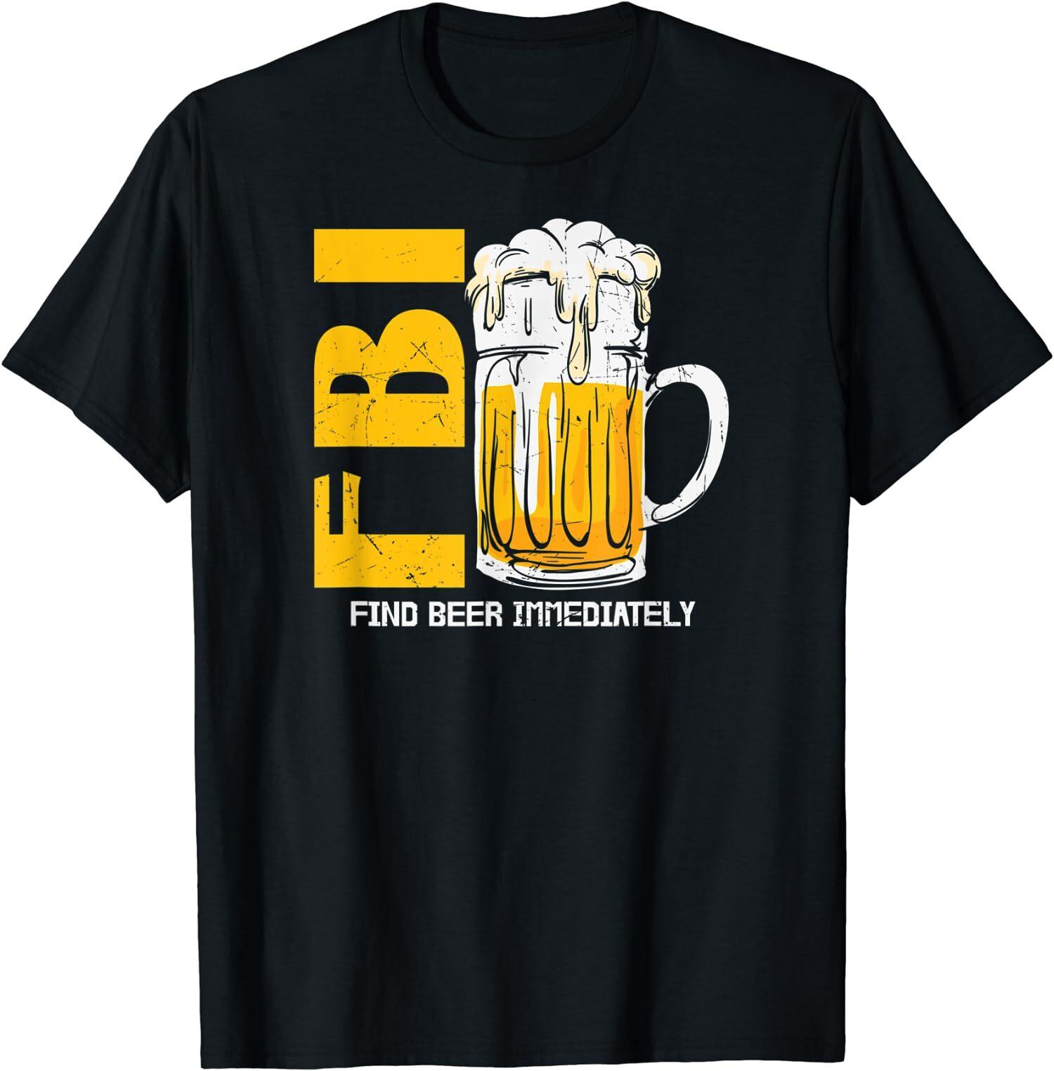 NEW LIMITED Drink Beer FBI Find Beer Immediately T-Shirt L