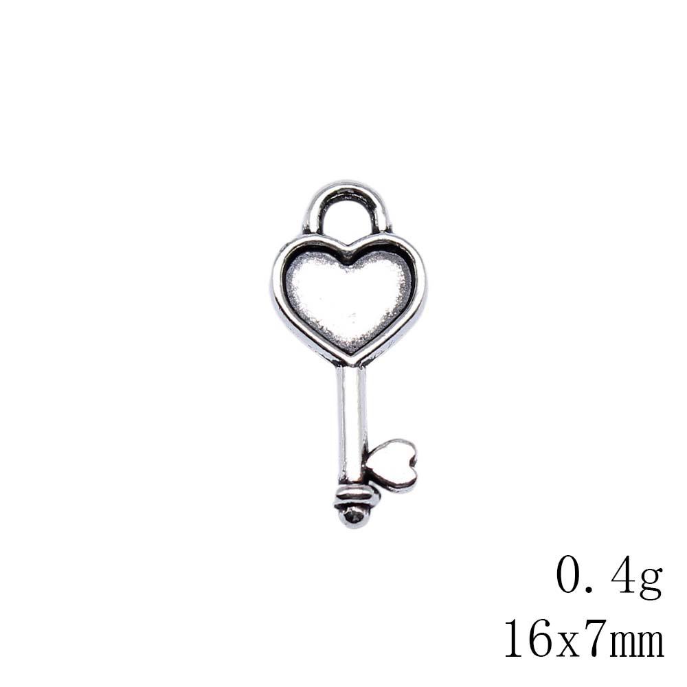 Hollow Clover Key Charm Lucky Pendant Tool Charms For Bracelet Necklace Jewelry Making Supplies For DIY
