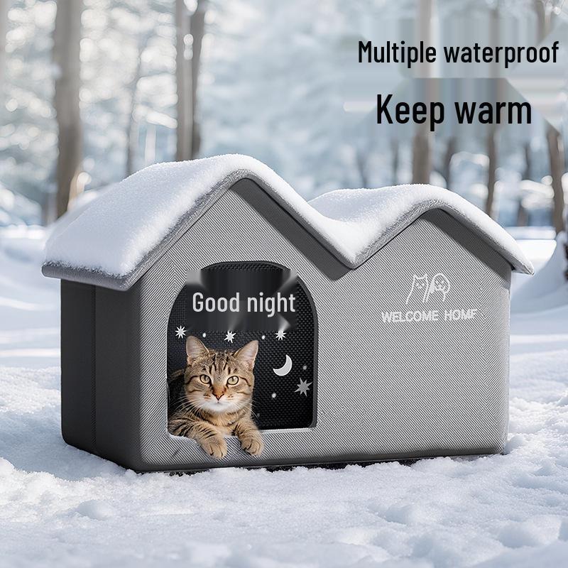 All-Season Waterproof Heart Cat Tent: Warm, Enclosed, Bite-Resistant, and Weatherproof Shelter