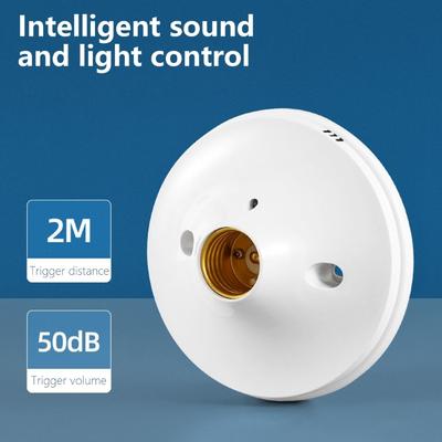 E27 Lamp Base for LED Bulbs Easy Installation Intelligent  Light Sensor Adapters Mount Voice Controlled  Lamp Holder