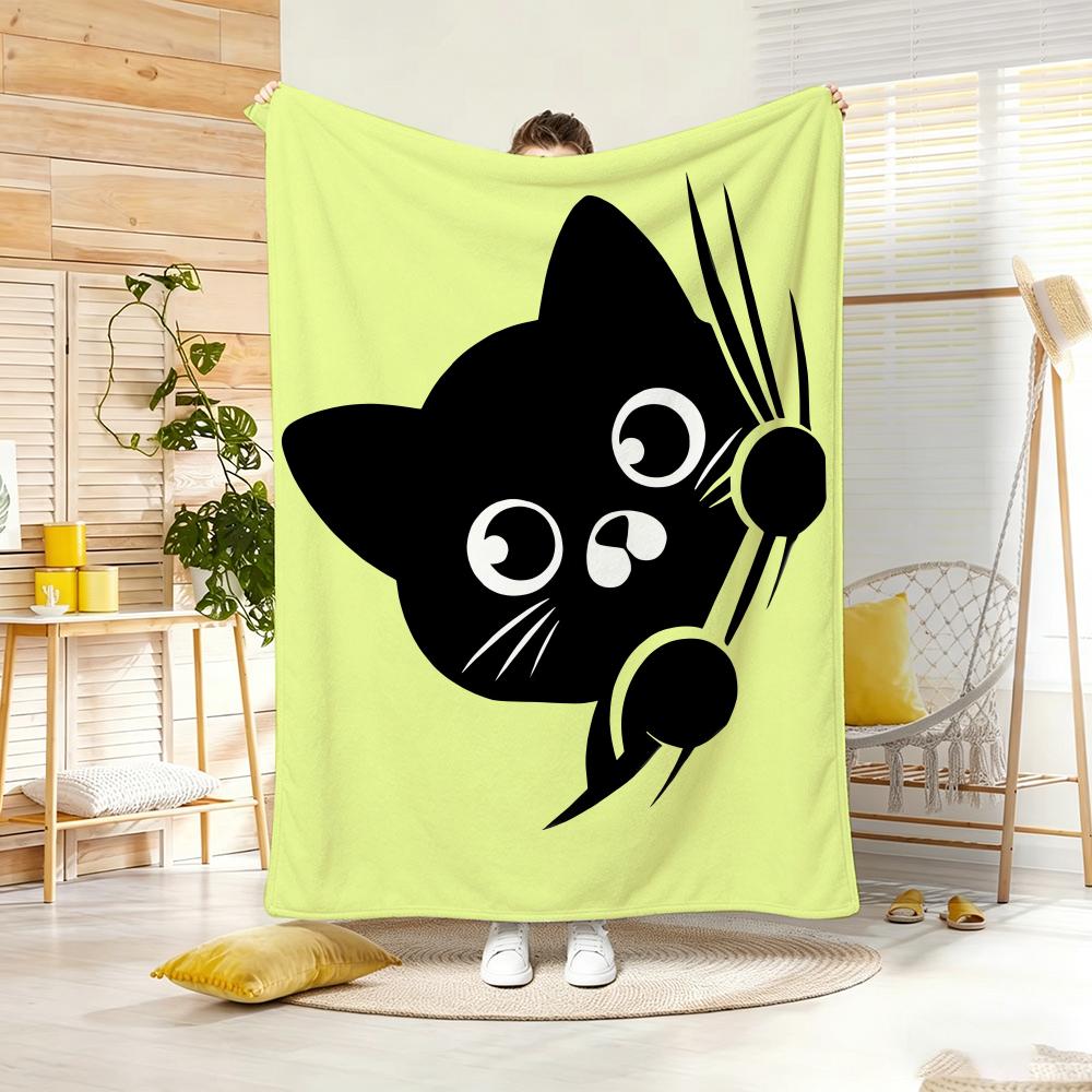 Cute stuff CATs Throw Lightweight 240g Flannel Blanket Soft Skin-friendly for Summer Cooling