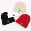 Sweet Style Hat Maple Leaf Embroidery Mens Womens Warm Hatscaps Knitted