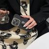 Niche High-end Leather Pattern Case for iPhone14Pro Max Apple 15 Mobile Phone Case 13/12 Soft Case Ring