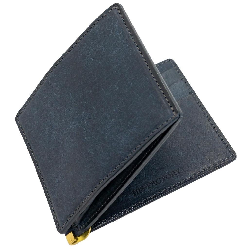 His Factory Money Clip with Coin Purse (Navy)