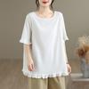 Short Sleeve Oversized Cotton Vintage Casual Loose T Shirt Tops Women Summer T-shirt