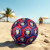 Kick Off FC Penang Themed Size 5 Soccer Ball Red Blue Shield Crest Print For Outdoor Training Fan Collection Match Play