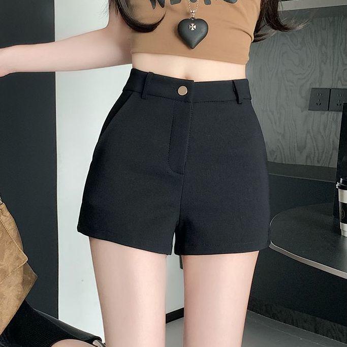 Women's High-Waist Khaki A-Line Shorts - Slim, Petite, Versatile Summer Wear