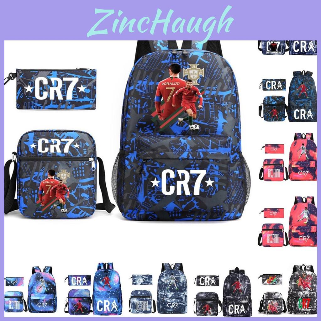 Cr7 Modern Cool Print Backpack Set For Boys And Girls School Bag And Pencil Case
