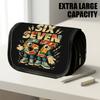 1pc Double Layer Flip Pencil Case, Six Seven Robot, Large Capacity, Portable Polyester Pen Storage Bag with Zipper Closure, Ideal for School & Office 