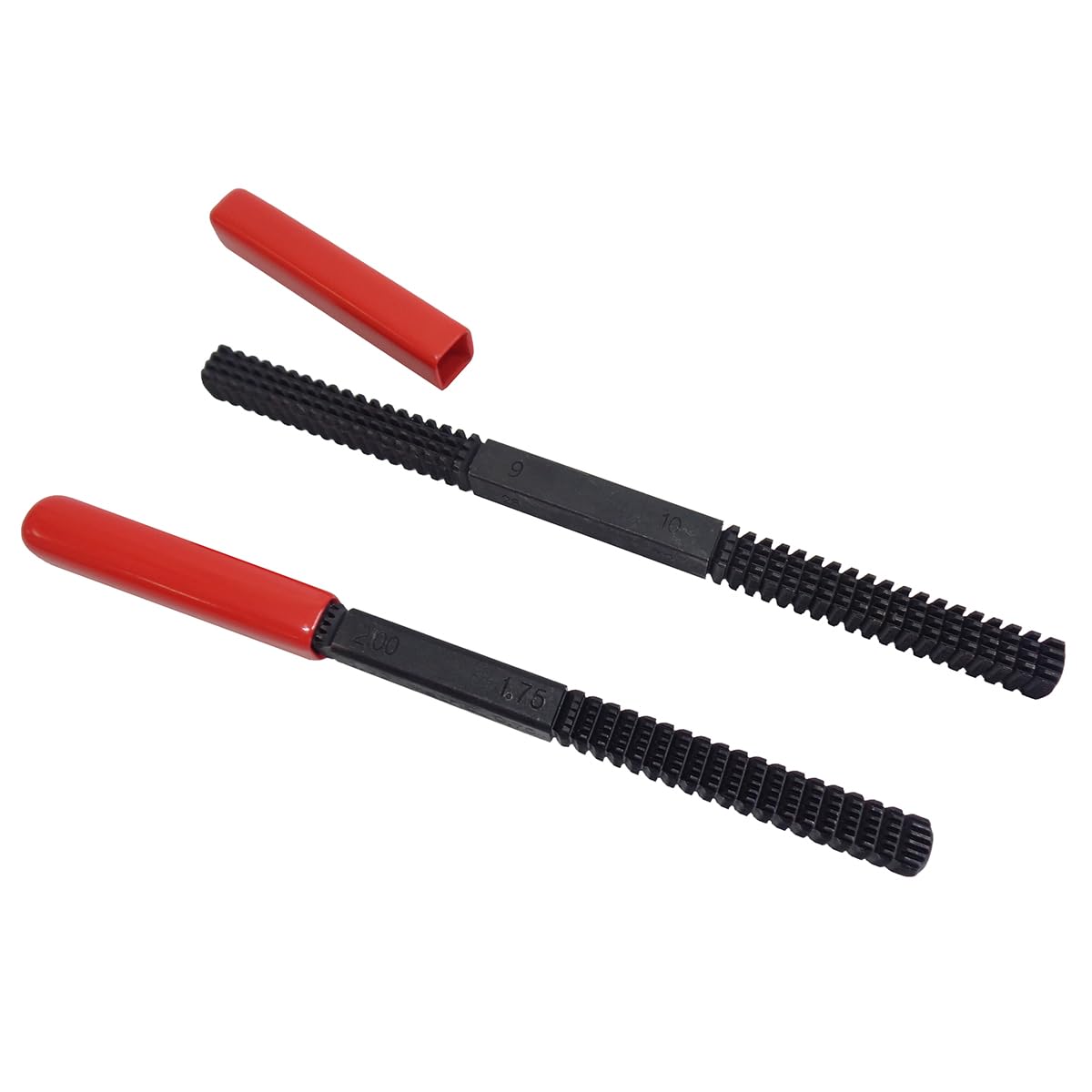 

Set of 2 Thread Pitch Files for Thread Repair, Thread Repair Tool, Bar File, Compatible with 16 Inch and Metric Sizes, 0.75mm to 3.0mm, 11in to 24in