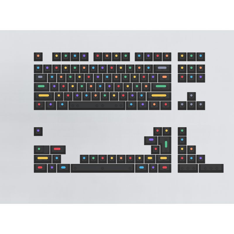 

[Boxed] Aifei Original Height 122 Key ABS Fog Dot Key Cap Fog through polka dot Black