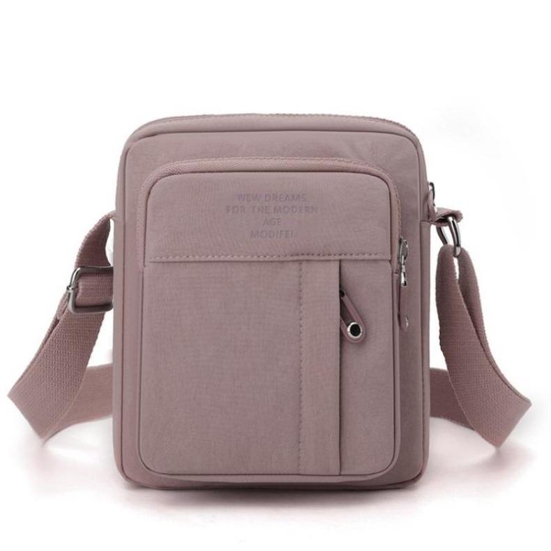 Mini-Nylon-Umhängetasche für Damen, mehrschichtige Reißverschluss-Handyhülle für den Alltag & Reisen
