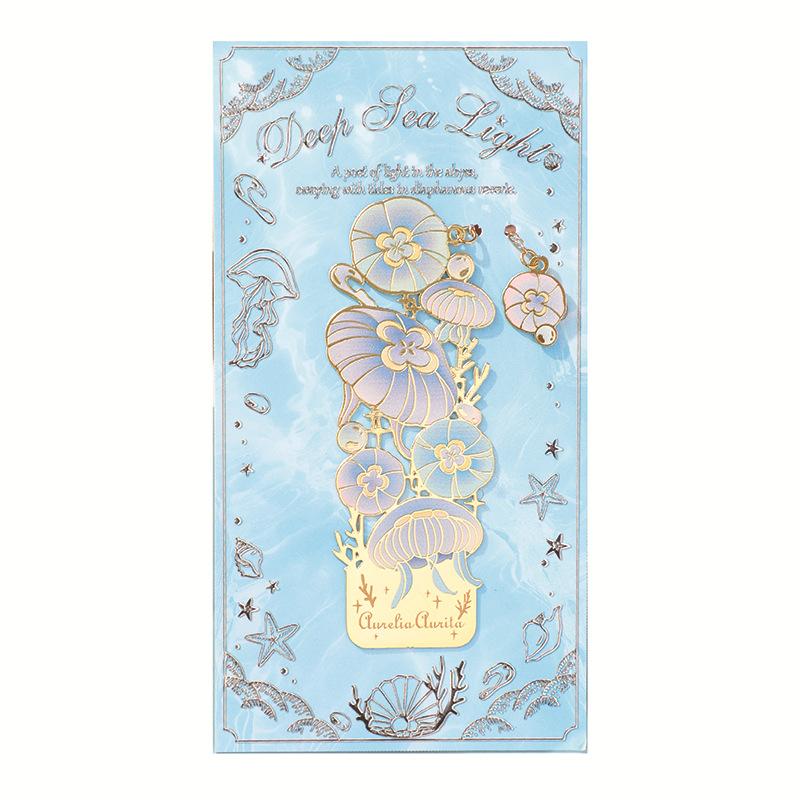 Jellyfish Bookmark High-Quality Chinese Bookmark Metal Bookmark Ocean-Themed For Art Enthusiasts Reading Students