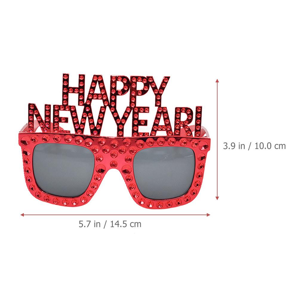 

Happy New Year Funny Glasses 2025 Party Eyeglasses for Men Women Photo Props New Year Eve Celebration Festival Decor Fun Glasses червоний