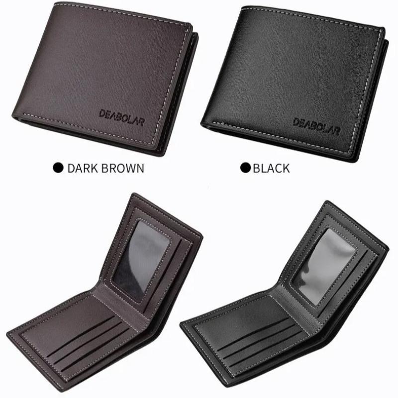 Pu Leather Men Casual Short Wallet Thin Style Folding Young Men Credit Card Holder Wallet
