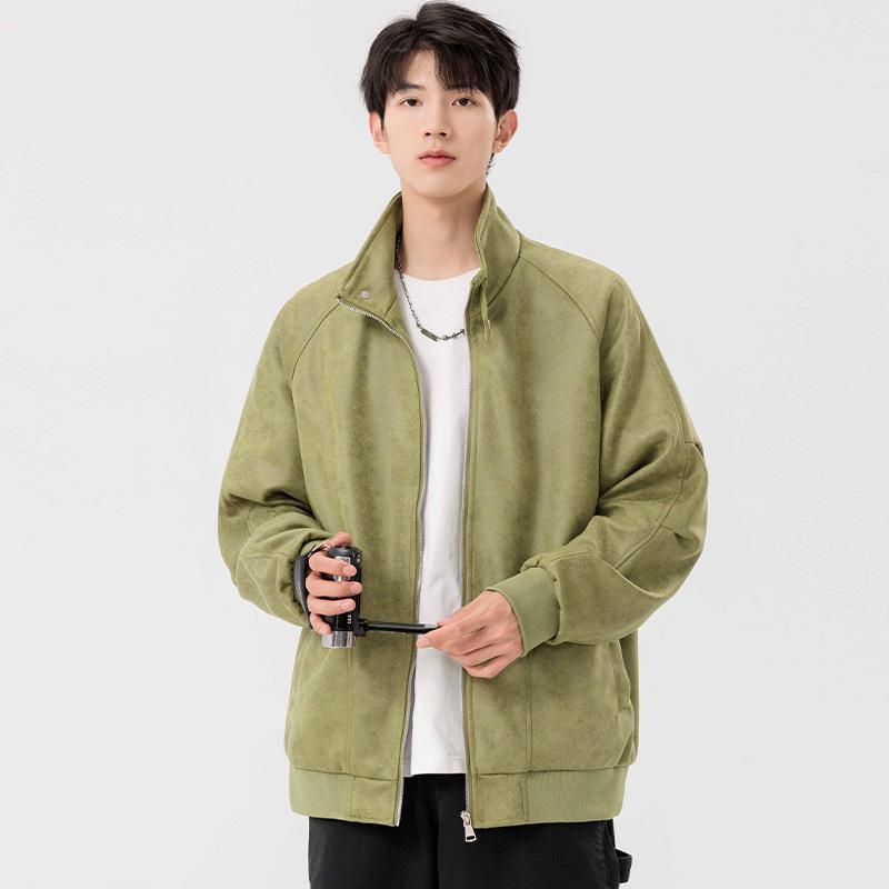 Herren Frühling und Herbst Rowdy Hübsch Amerikanisch Lässig Batik Alt Stehkragen Teenager Jacke