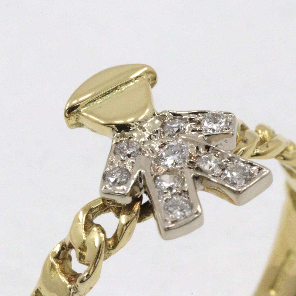 Ring K18 yellow gold/diamond #6.4(US Size) 2.5g Women Used