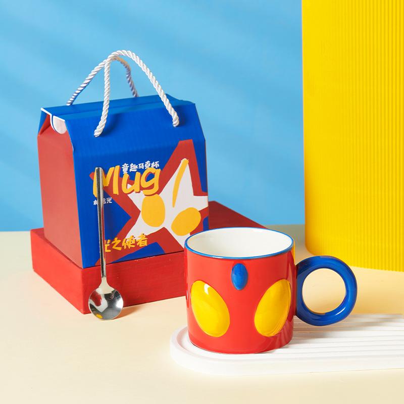 

Children s Fun Ultra Superman Ceramic Mug Children s Day Gift Creative High-Pretty Couple Princess Water Cup Gift 201-300ml