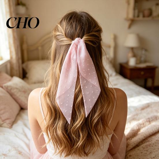 Comfortable Ponytail Holder Hair Tie High Elasticity Bow Ribbon Design Lightweight Yarn Rope Versatile Accessory