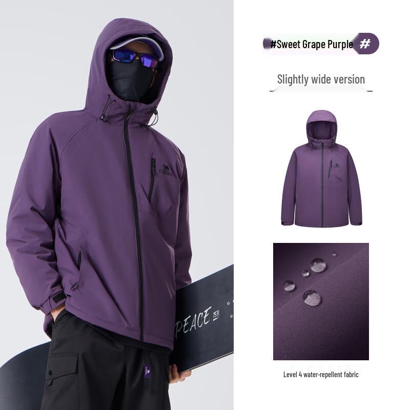 

CAMEL Men s Hooded Fleece-Lined Padded Waterproof Jacket L