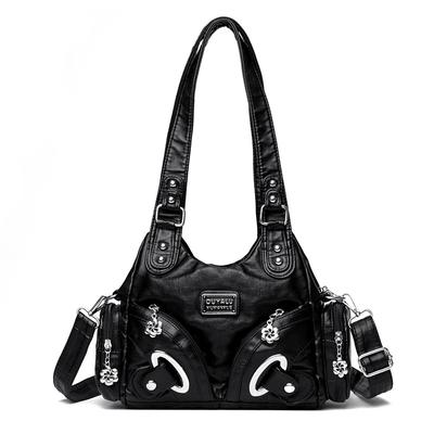 Women's Large Purses and Handbags Washed Synthetic Leather Hobo Satchel Shoulder Handbag Tote Purse With Crossbody Strap Top Handle Satchel Hobo Bag