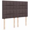 Box Spring Bed with Mattress Dark Brown 140 x 190 cm Fabric