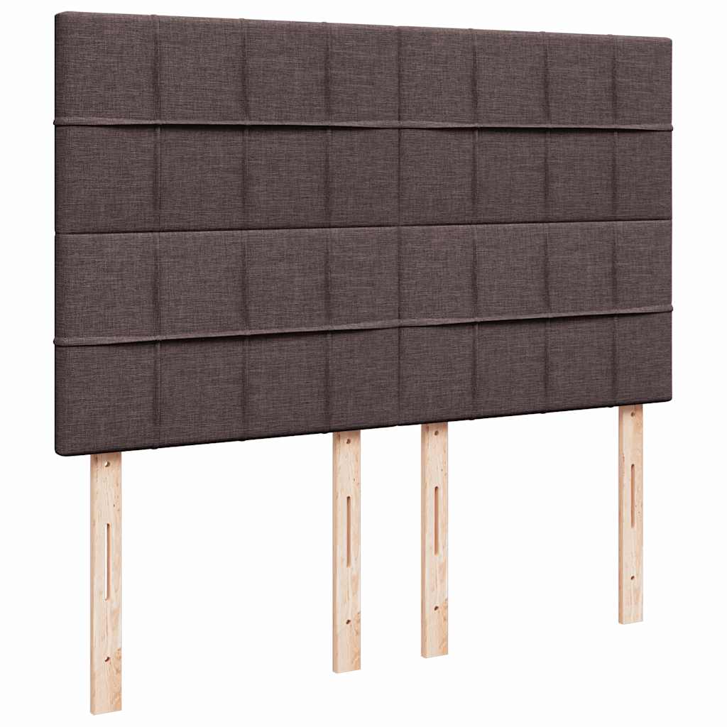 Box Spring Bed with Mattress Dark Brown 140 x 190 cm Fabric
