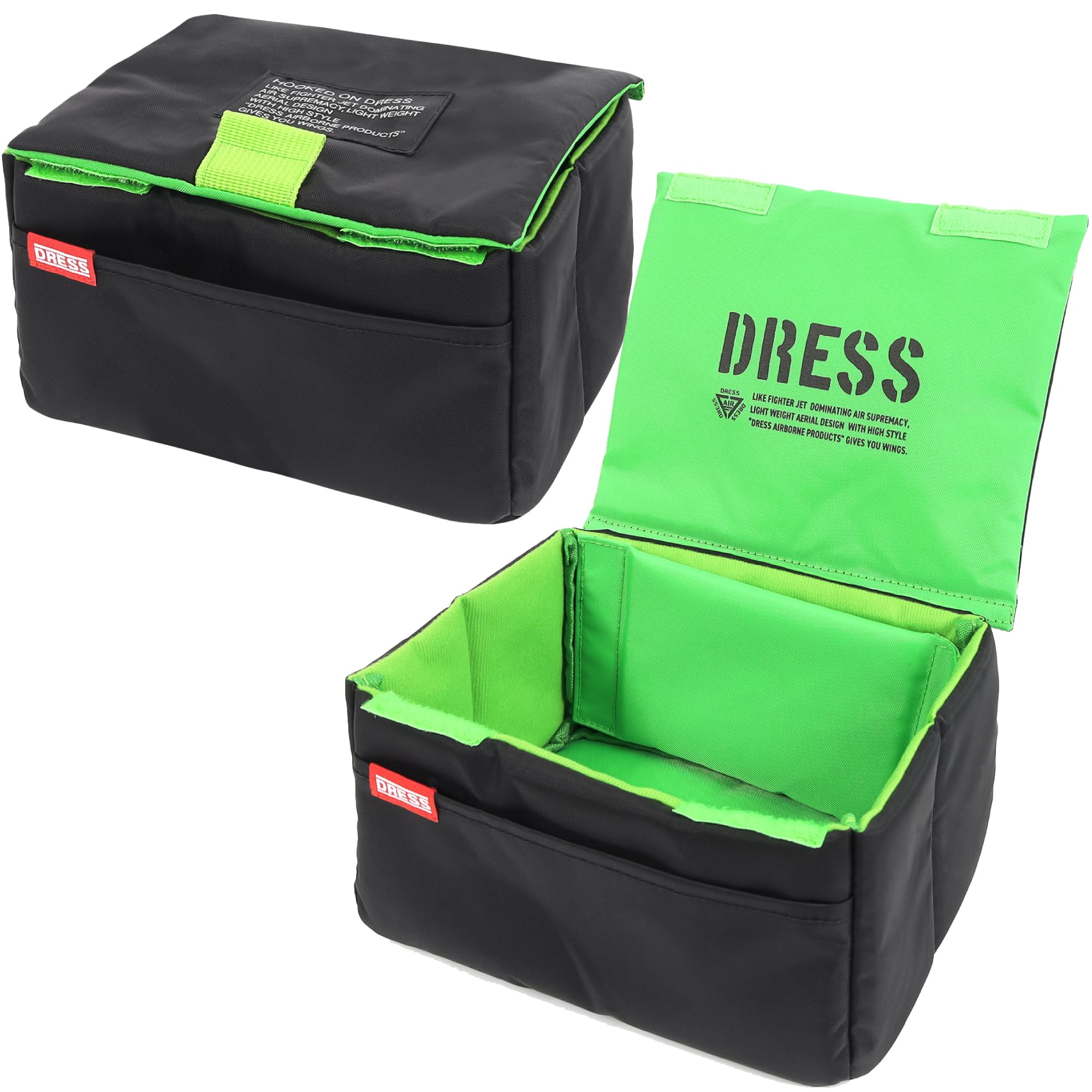 

DRESS Multi Soft Case Black Lime Green Fishing Tackle Box Tool Case Reel Case Storage Shockproof Foldable Brushed