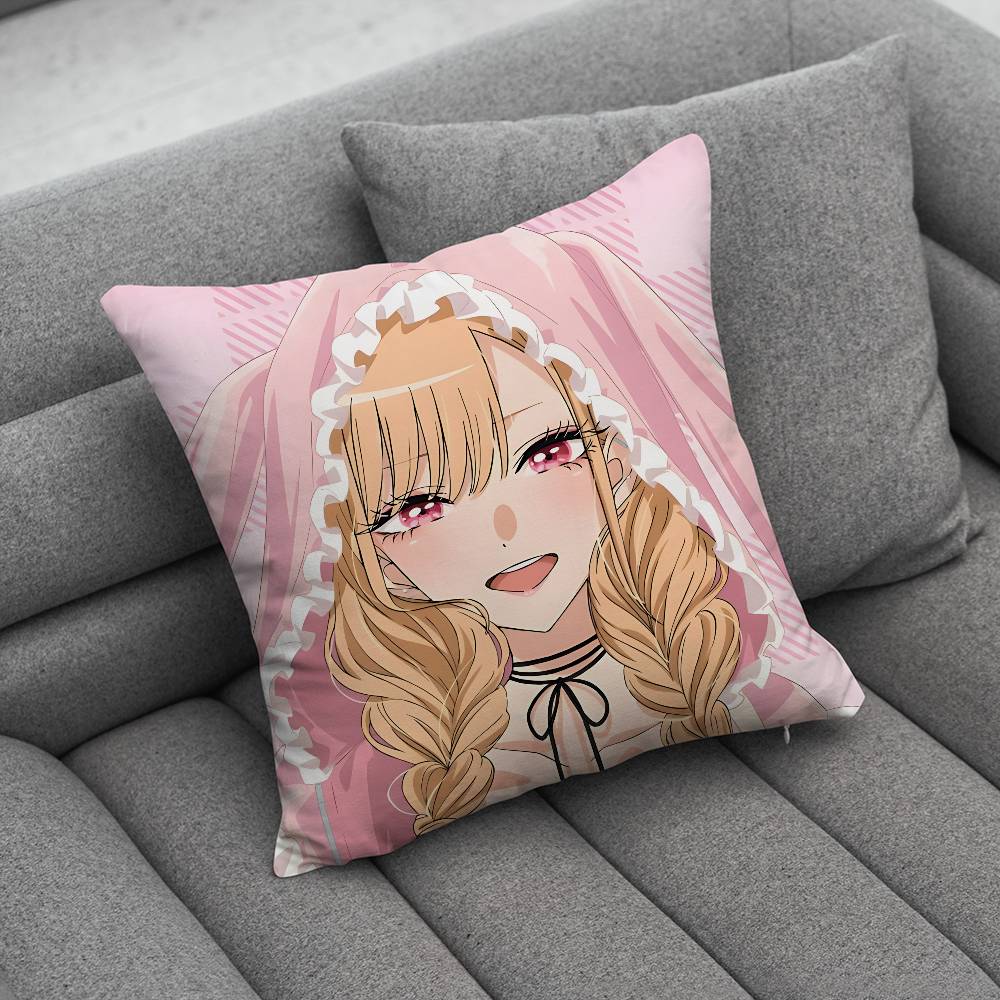 Marin Kitagawa Pillow Case For Home Bedroom Car Office Decoration Living Room Sofa Cushion Cover Suitable