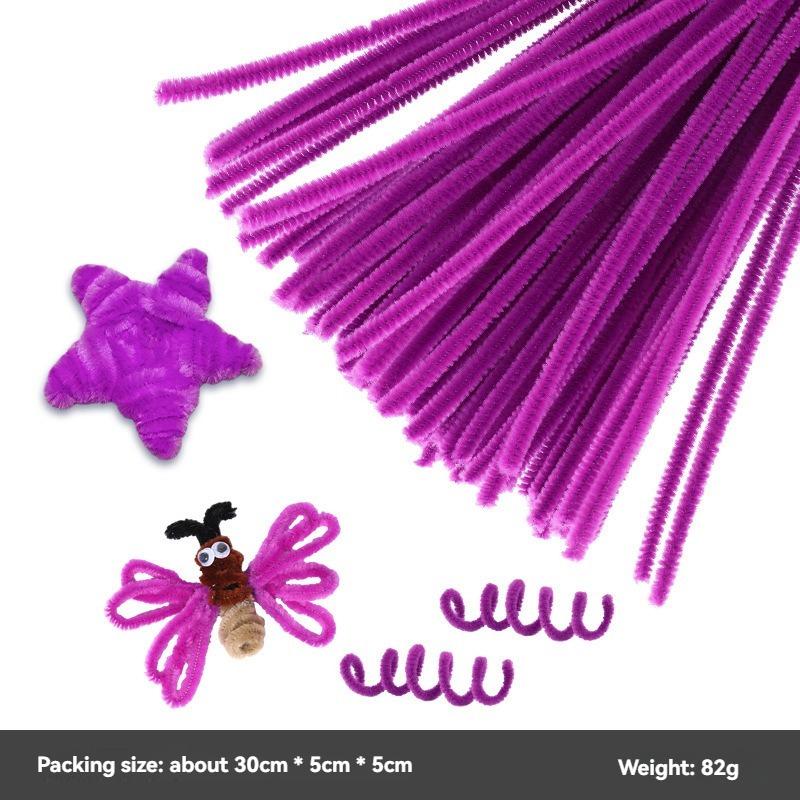 Plush Stick 100pcs Twisting Bar Chenille Stems Wire Pipe Kids Toys DIY Strips Creative Hobby Material Stem Iron Felt Wires