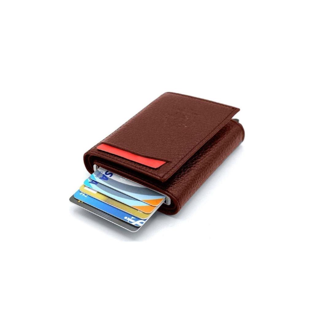 Kunstleder-Herrenmechanismus, veganes Leder-Kartenhalter-Portemonnaie-Portfolio, Lila