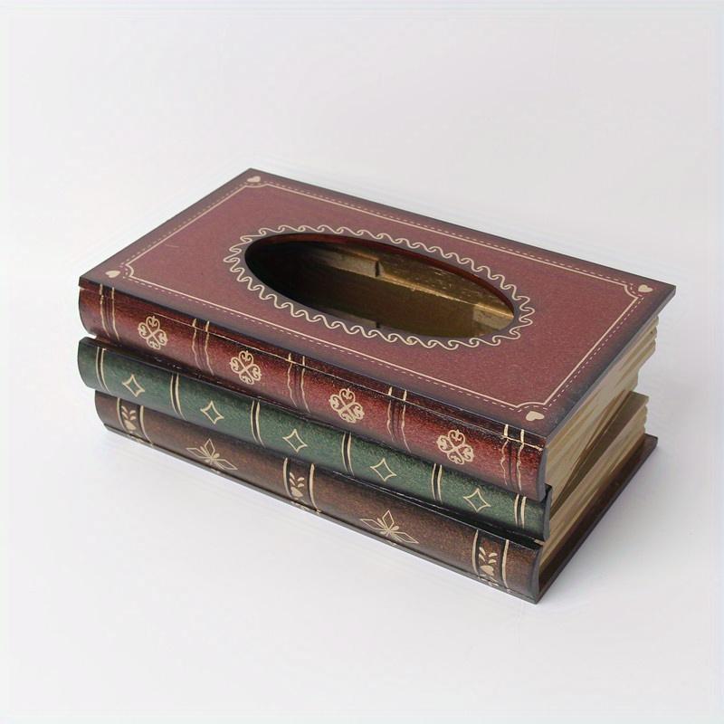 1pc, Tissue Box, Vintage European Style Simulation Book Tissue Box, Home Daily Use Desktop Tissue Storage Box, Suitable For Bedroom, Living Room