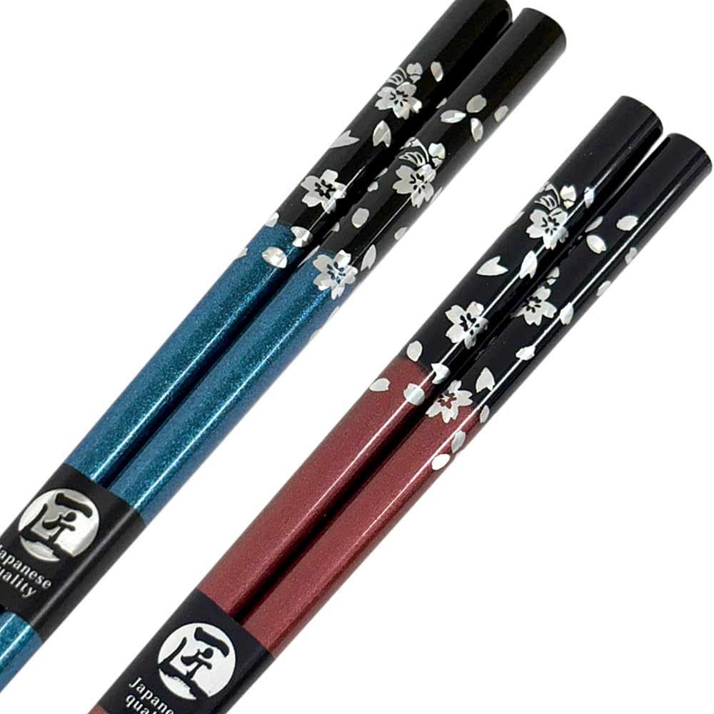 Chopsticks for Couples Silver Cherry Blossom Comes with a designer paulownia wood box and gift Perfect for wedding golden silver wooden and matching