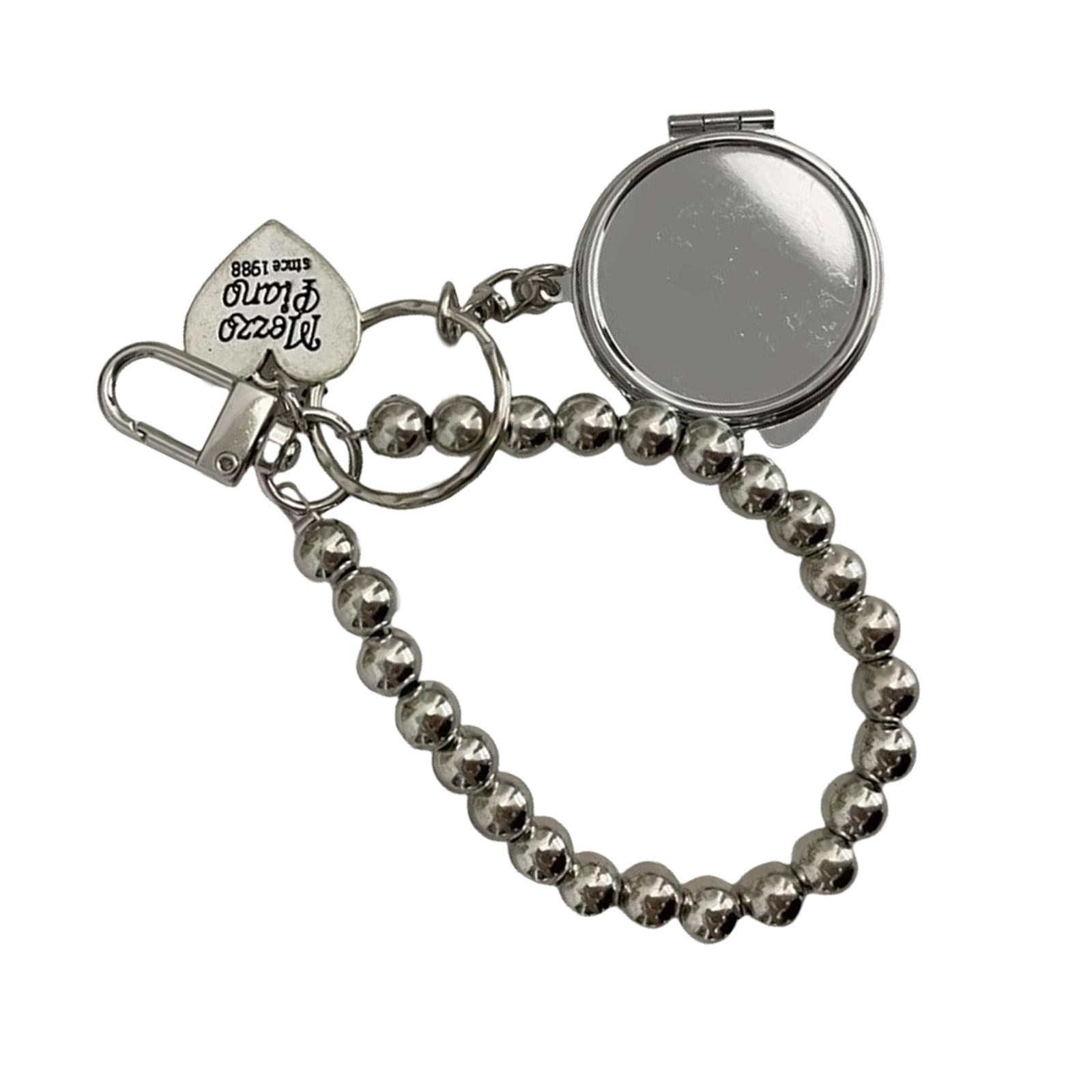 

Металлический брелок с овальным/круглым/сердечным зеркальным кулоном Модное украшение для сумки Трендовый кулон-брелок для женщин