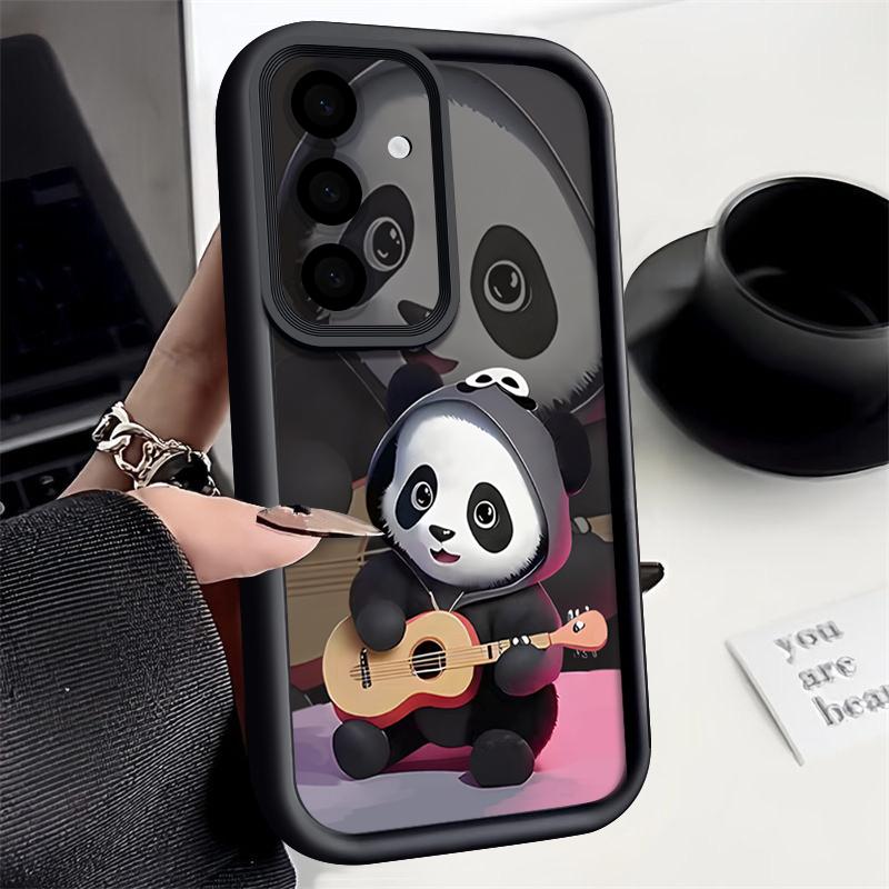 Guitar-playing Panda Case For Samsung Galaxy S26 S25 Ultra S24 S23 S22 S21 FE A15 A35 A55 A16 A26 A36 A56 A17 A37 A57 5G Cover