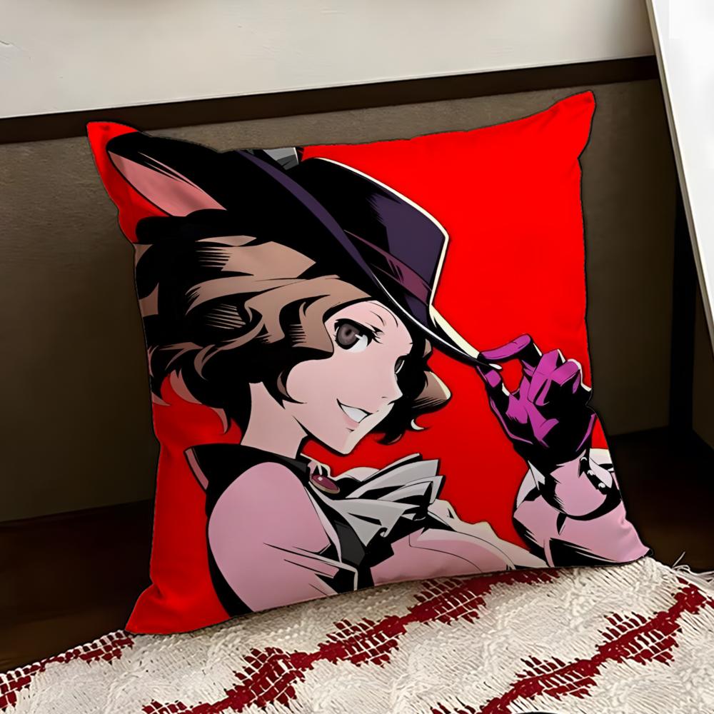 Anime PPersona 5 Cushion Cover Reversible Soft Durable Pillow Cover Home Car MultiScene Use for Daily Comfort