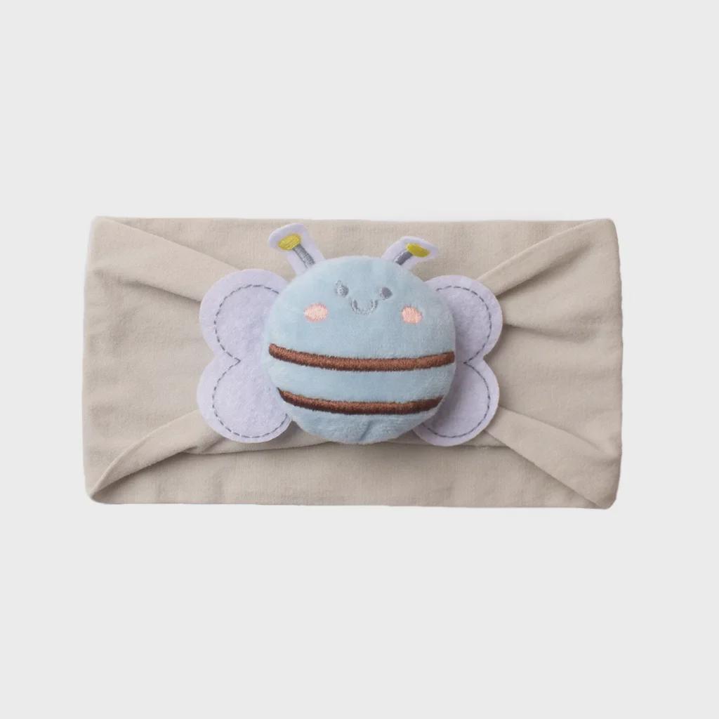 New Baby Nylon Headband: Solid Color Bee Design for Cute Girls