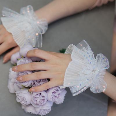 Ozdoby na nehty pro nail art Krajka Falešná skládaná manžeta Manikúra Fotografování Rekvizity Falešné rukávy Nehty Příslušenství Potřeby Přívěsky