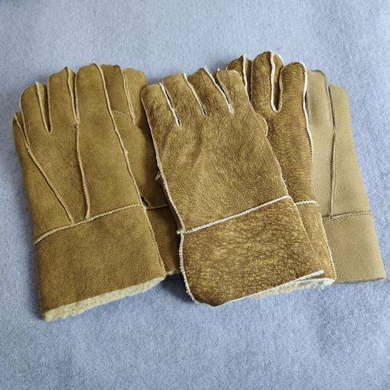 Genuine Sheepskin Gloves Winter Thick Warm Gloves Outdoor Cycling Glove