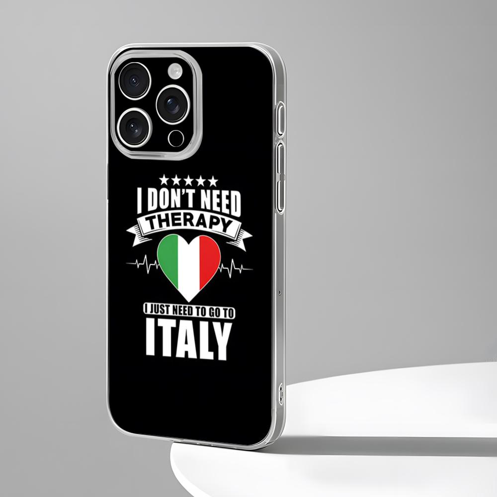 

Italy Flag Phone Case New For IPhone 16 15 14 12 13 11 Pro Max Mini X XR XS Plus Black Silicone Transparent Cover iphone16plus